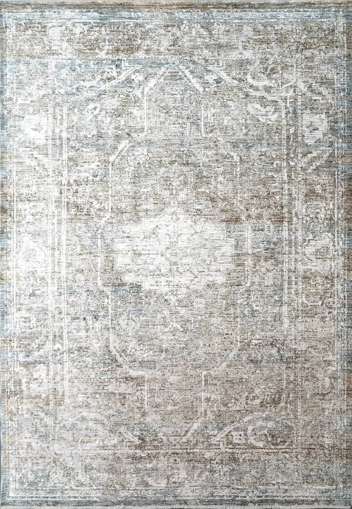 Dynamic Rugs Flare 14743 Power Loomed Traditional Beige/Ivory/Blue Rug - Rectangular