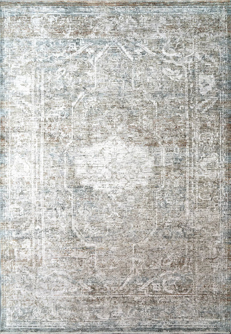 Dynamic Rugs Flare 14743 Power Loomed Traditional Beige/Ivory/Blue Rug - Rectangular