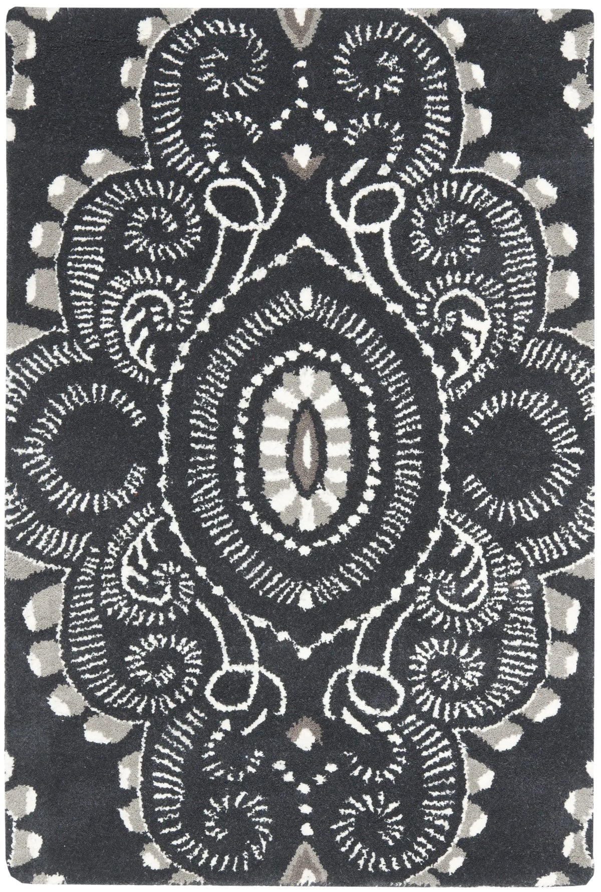 Safavieh Wyndham 2'-0" x 3'-0" Rug in Dark Grey / Ivory