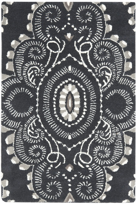 Safavieh Wyndham 2'-0" x 3'-0" Rug in Dark Grey / Ivory