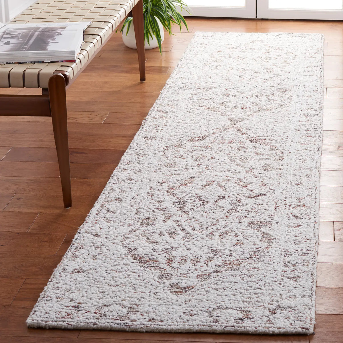 Safavieh Metro 2'-3" x 9'-0" Rug in Ivory / Rust