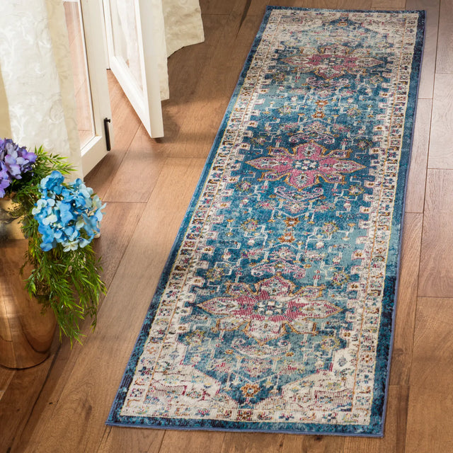 Safavieh Aria 2'-0" x 12'-0" Rug in Blue / Creme