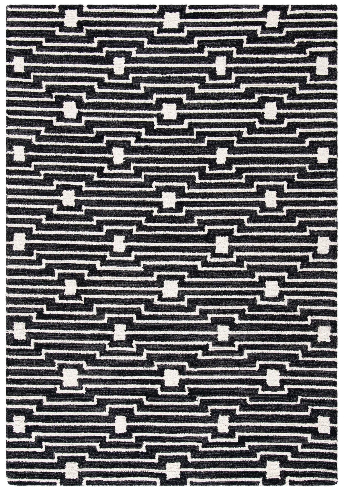 Safavieh Micro-Loop 4'-0" x 6'-0" Rug in Charcoal / Ivory