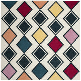 Safavieh Hollywood 6'-7" x 6'-7" Rug in Ivory / Peacock Blue
