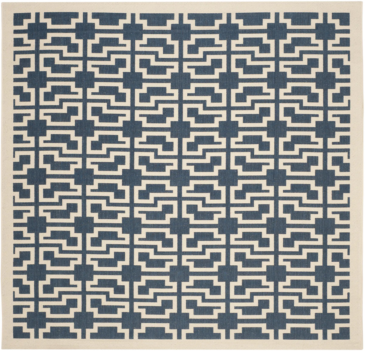 Safavieh Courtyard 7'-10" x 7'-10" Rug in Navy / Beige