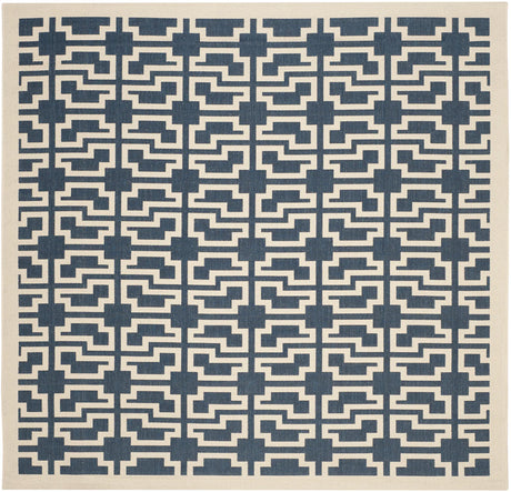 Safavieh Courtyard 7'-10" x 7'-10" Rug in Navy / Beige