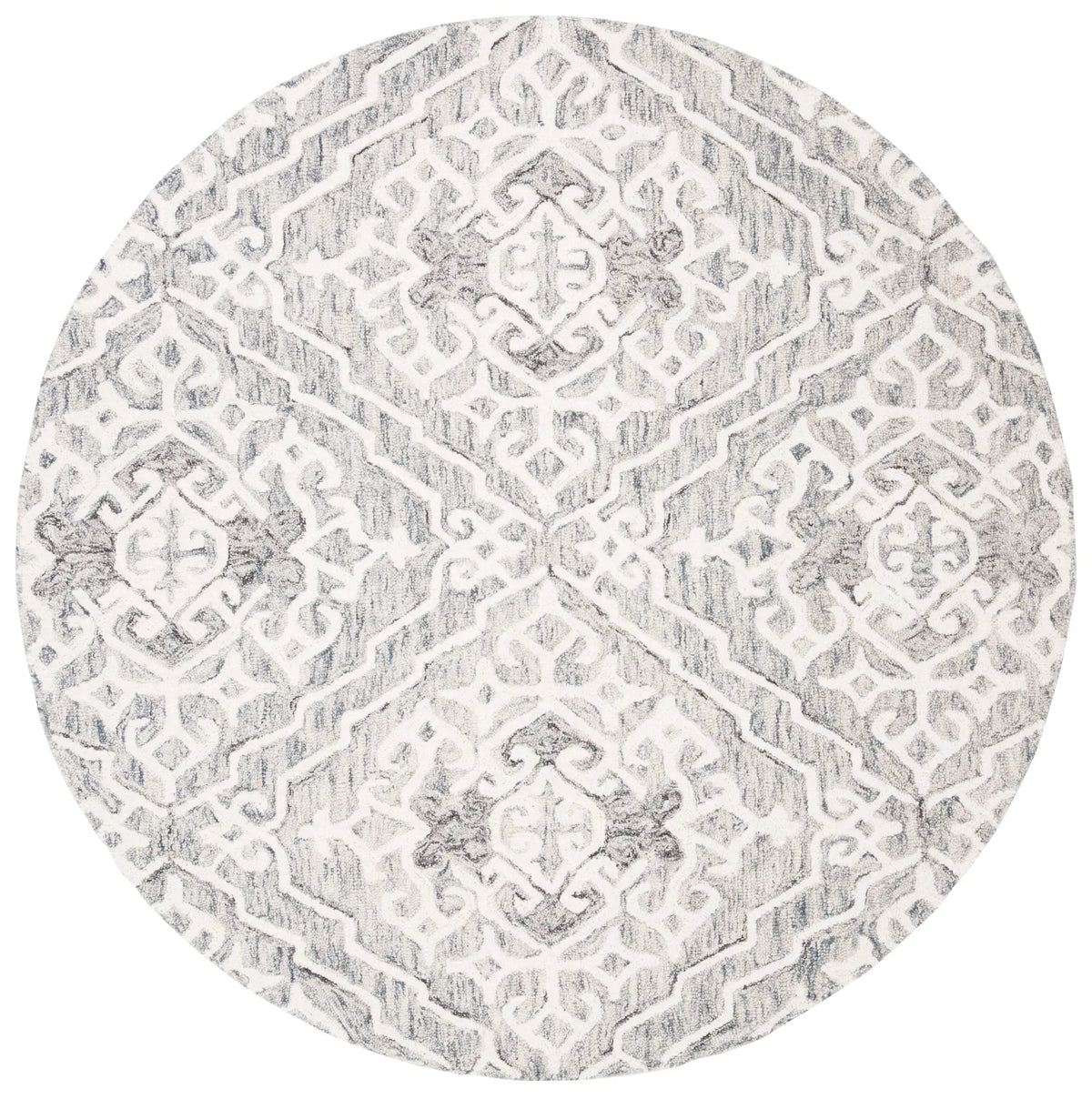 Safavieh Micro-Loop 5'-0" x 5'-0" Rug in Grey / Ivory