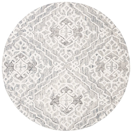 Safavieh Micro-Loop 5'-0" x 5'-0" Rug in Grey / Ivory