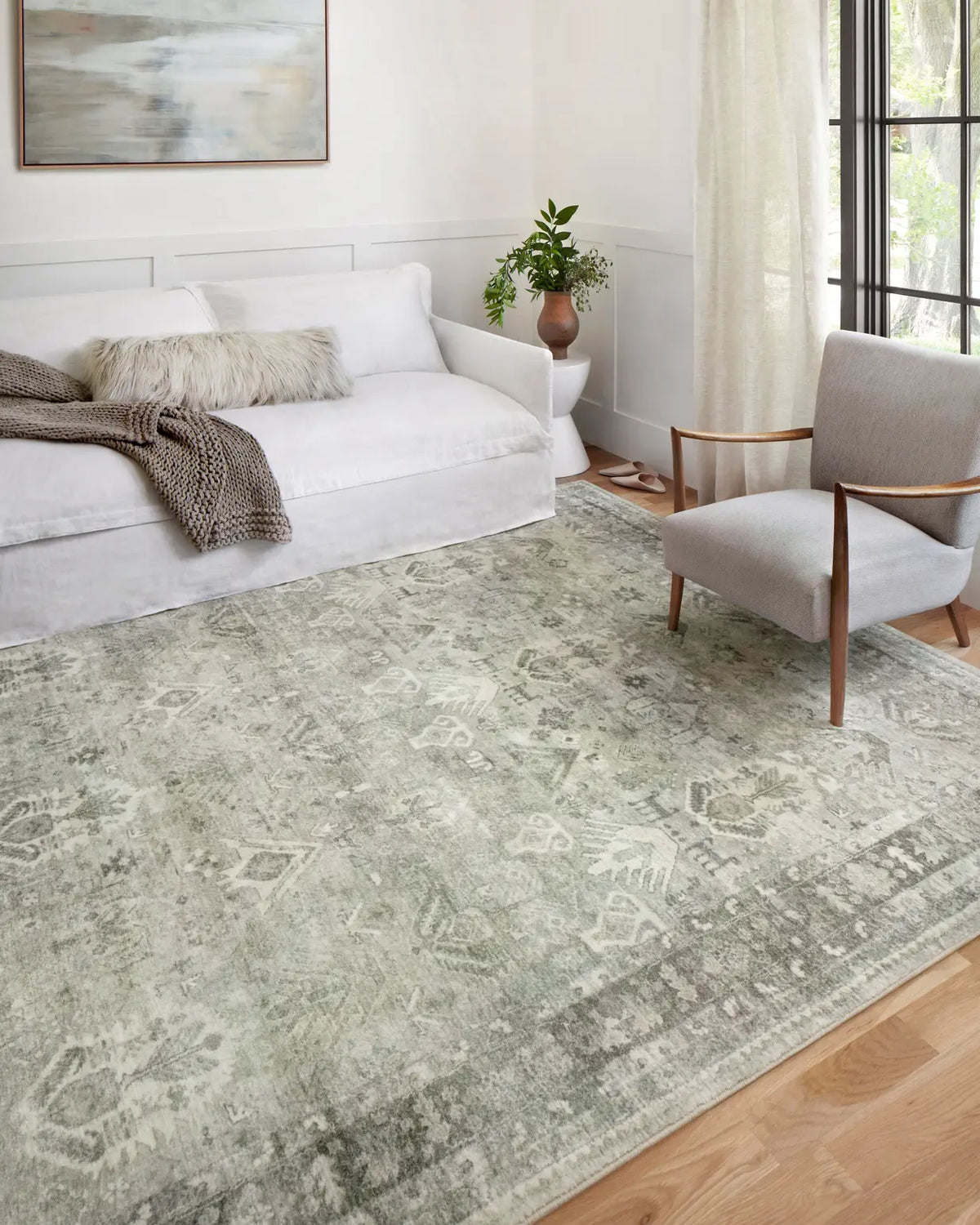 Loloi Rosette Ros-04 Steel/Graphite Rugs - room scene 1