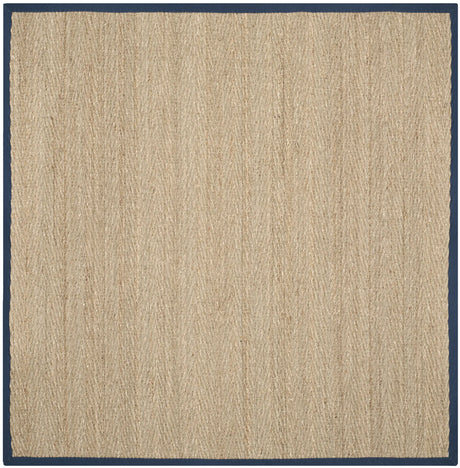 Safavieh Natural Fiber 6'-0" x 6'-0" Rug in Natural / Navy Blue