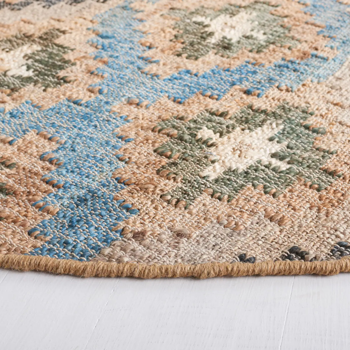 Safavieh Kilim 7'-0" x 7'-0" Rug in Blue / Ivory