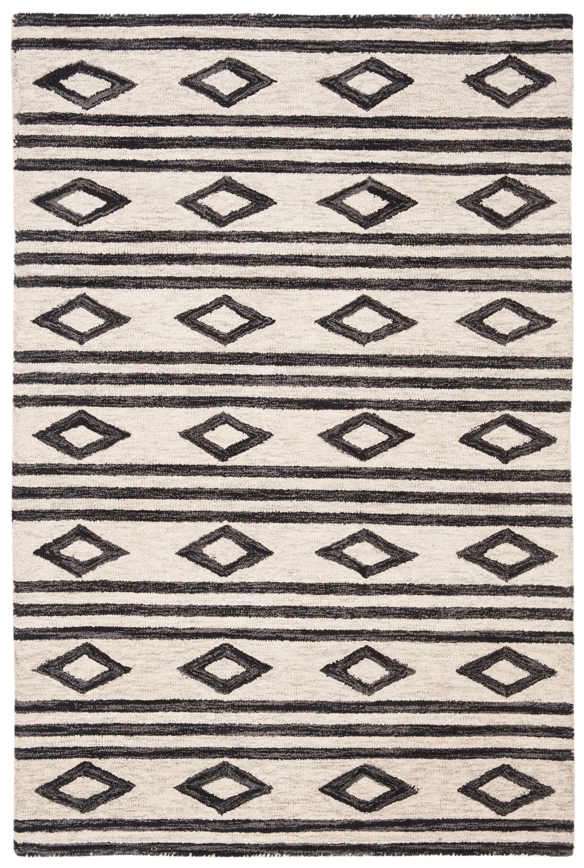 Safavieh Micro-Loop 3'-0" x 5'-0" Rug in Ivory / Charcoal