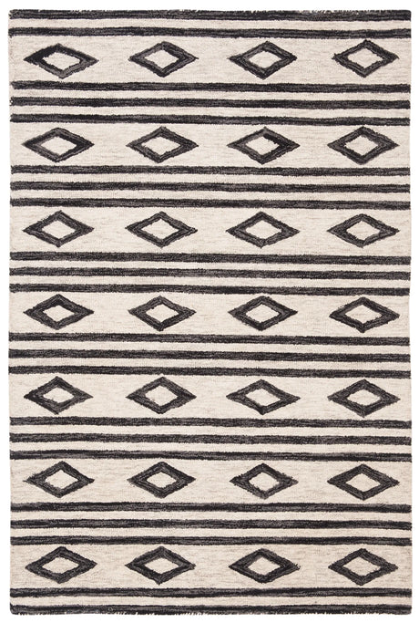 Safavieh Micro-Loop 3'-0" x 5'-0" Rug in Ivory / Charcoal