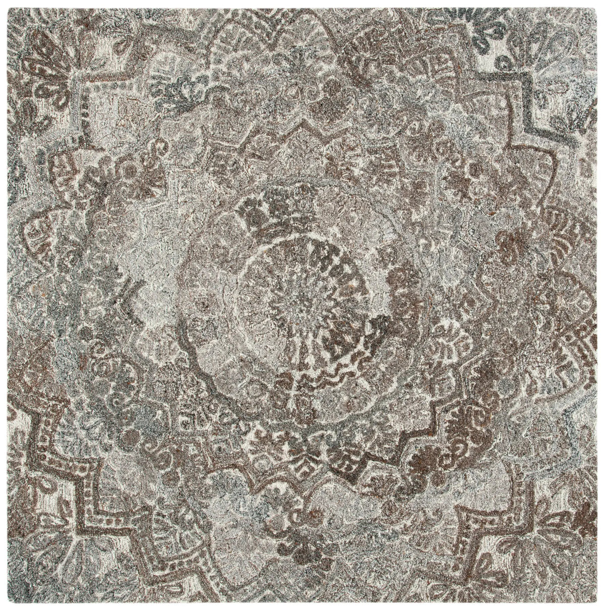 Safavieh Marquee 6'-0" x 6'-0" Rug in Grey / Ivory