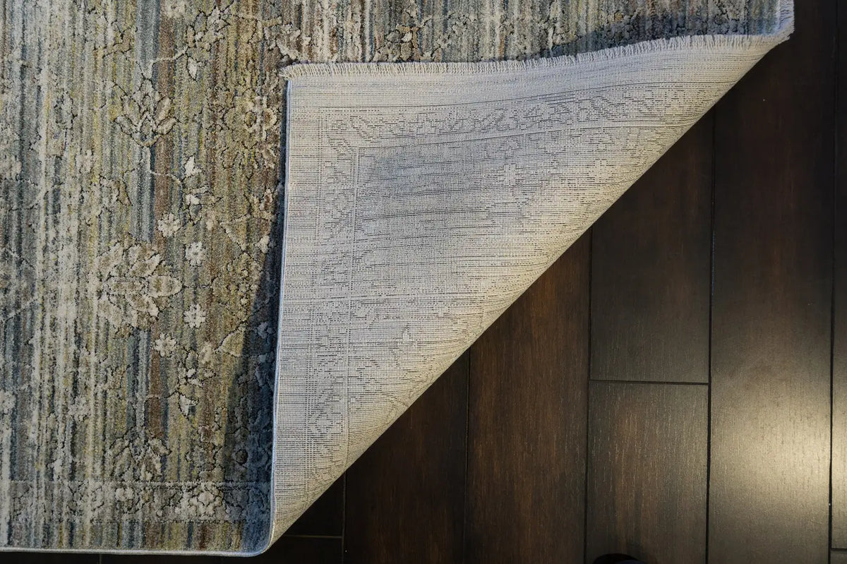 Dynamic Rugs Trevi 13254 Power Loomed Transitional Beige/Cream/Blue Rug - Corner