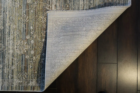Dynamic Rugs Trevi 13254 Power Loomed Transitional Beige/Cream/Blue Rug - Corner
