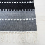 Safavieh Striped Kilim 4'-0" x 6'-0" Rug in Black / Ivory