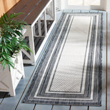 Safavieh Courtyard 2'-3" x 10'-0" Rug in Ivory / Black