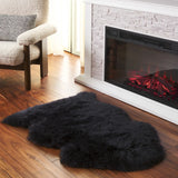 Safavieh Sheep Skin 2'-0" x 3'-0" Rug in Midnight Black