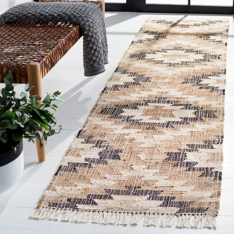 Safavieh Natural Fiber 2'-3" x 9'-0" Rug in Natural / Black