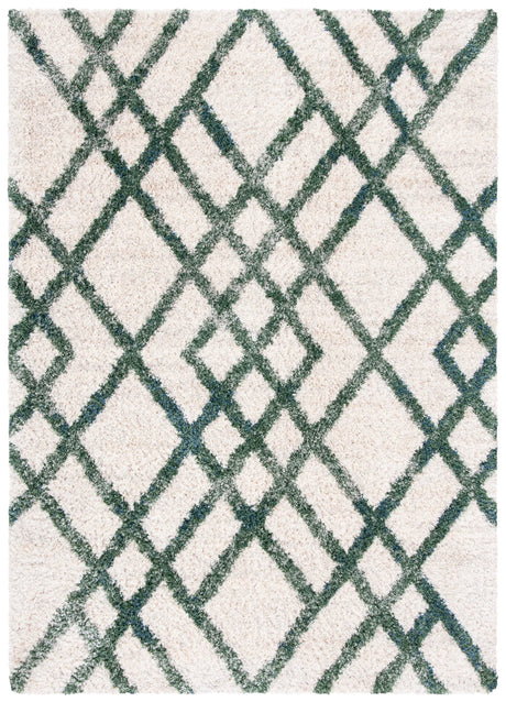 Safavieh Berber Shag 200 4'-0" x 6'-0" Rug in Ivory / Green