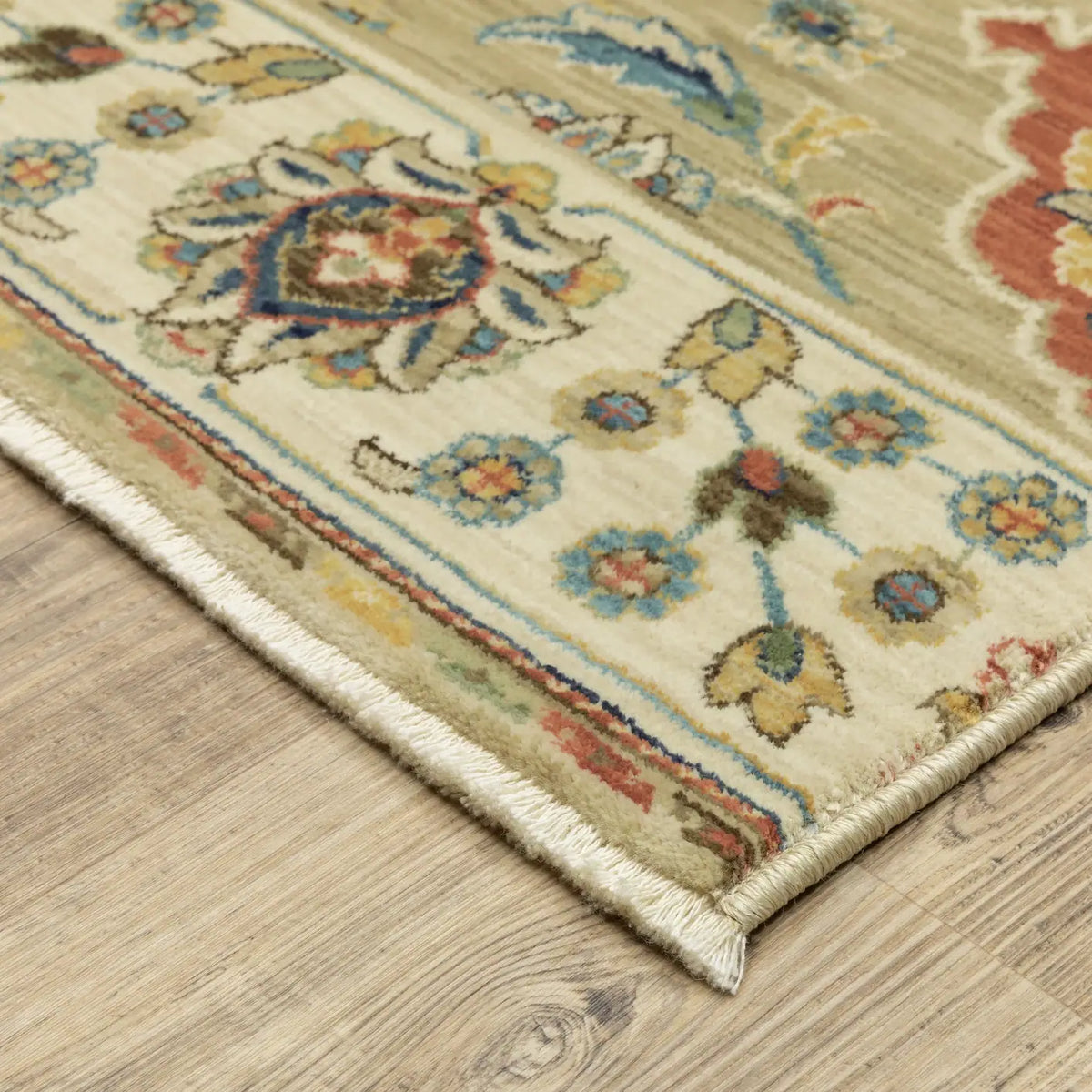 Oriental Weavers Sphinx Francesca Fr05D Beige/ Multi Rug - corner detail