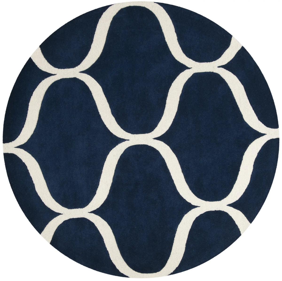Safavieh Cambridge 6'-0" x 6'-0" Rug in Dark Blue / Ivory