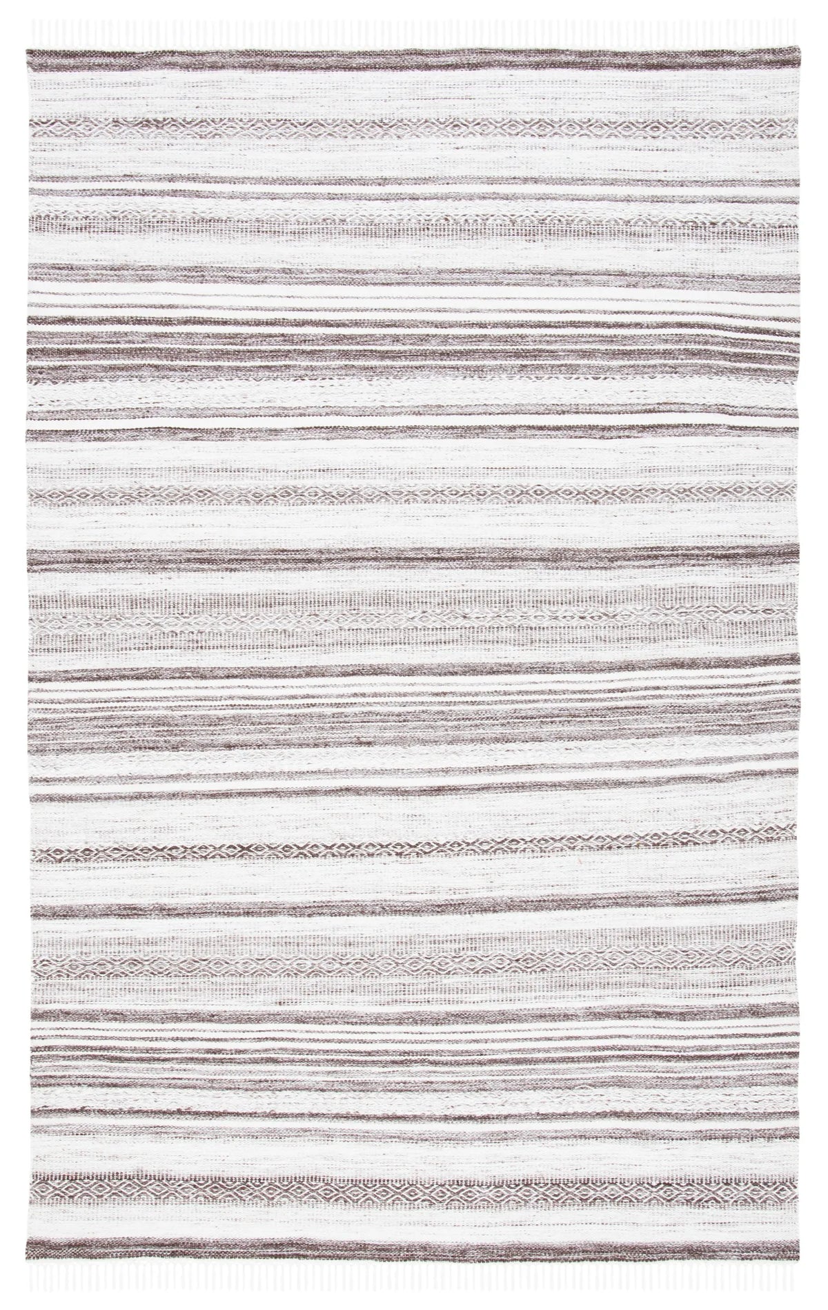 Safavieh Striped Kilim 4'-0" x 6'-0" Rug in Brown / Ivory