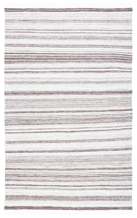 Safavieh Striped Kilim 4'-0" x 6'-0" Rug in Brown / Ivory