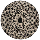 Safavieh Courtyard 6'-7" x 6'-7" Rug in Black / Beige