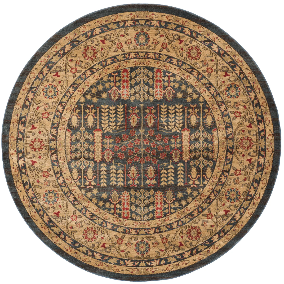 Safavieh Mahal 5'-1" x 5'-1" Rug in Navy / Natural