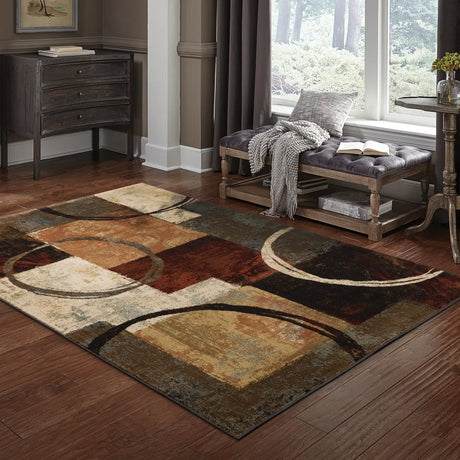 Oriental Weavers Sphinx Hudson 2544B Brown / Black Rugs - room scene