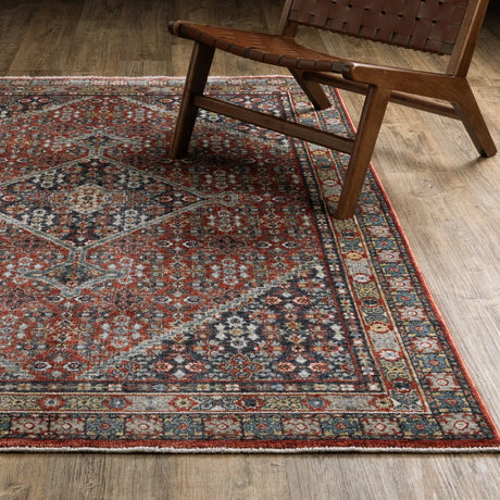 Oriental Weavers Sphinx ELIANA ELI06 Red Medallion Rugs - angle/detail