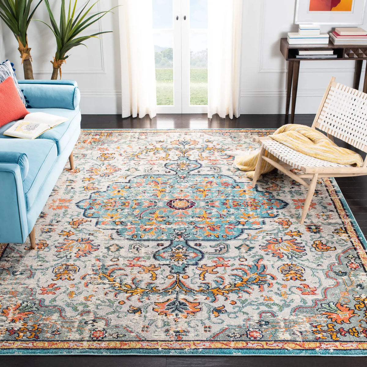 Safavieh Madison 10'-0" x 14'-0" Rug in Grey / Light Blue