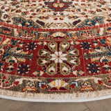 Safavieh Kashan 6'-7" x 6'-7" Rug in Ivory / Blue
