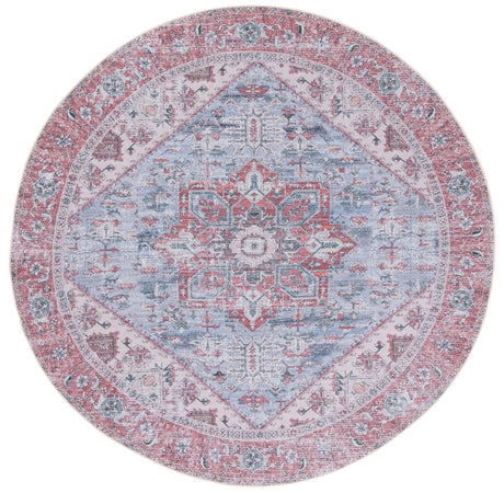 Safavieh Tucson 5'-0" x 5'-0" Rug in Grey Blue / Rust