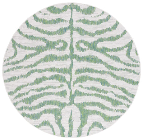 Safavieh Courtyard 6'-7" x 6'-7" Rug in Ivory / Green