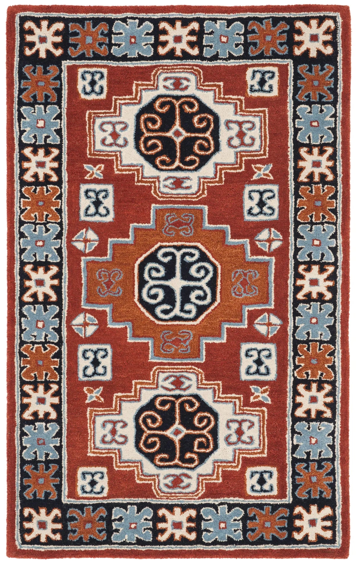 Safavieh Heritage 3'-0" x 5'-0" Rug in Red / Black