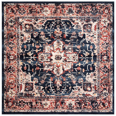 Safavieh Charleston 6'-7" x 6'-7" Rug in Navy / Red