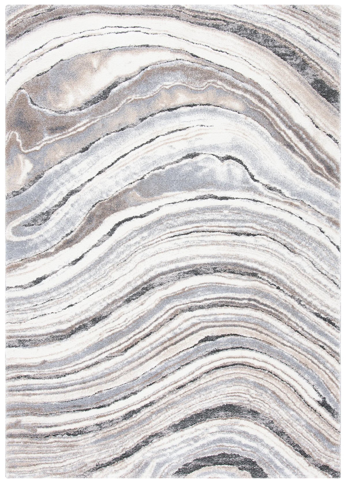 Safavieh Cyrus Shag 4'-5" x 6'-5" Rug in Ivory / Grey