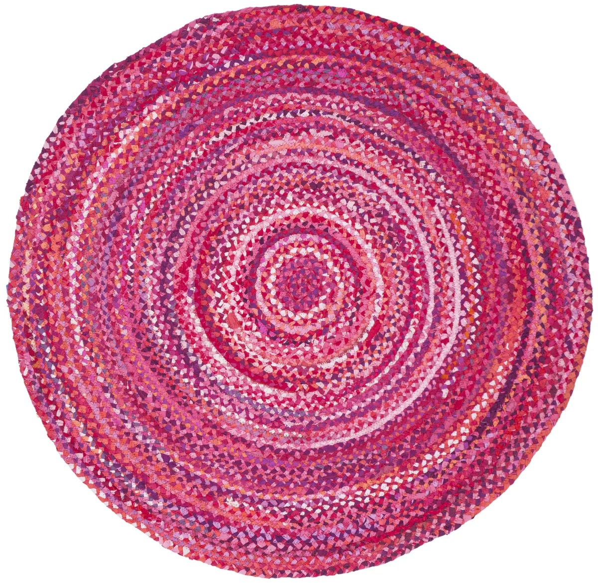 Safavieh Braided 4'-0" x 4'-0" Rug in Pink / Fuchsia