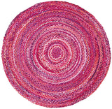 Safavieh Braided 4'-0" x 4'-0" Rug in Pink / Fuchsia