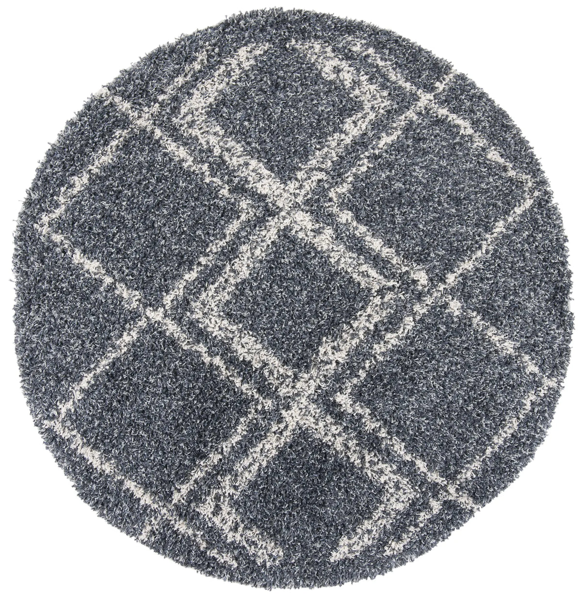 Safavieh Pro Lux Shag 400 6'-7" x 6'-7" Rug in Blue / Creme