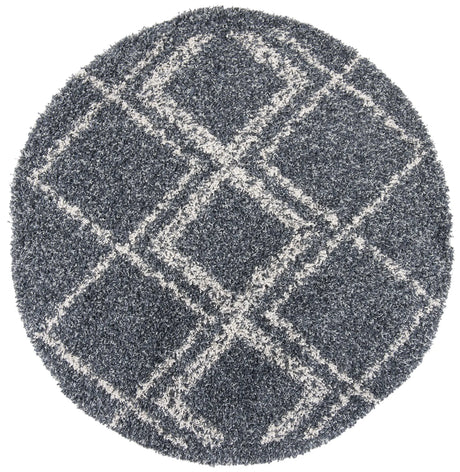 Safavieh Pro Lux Shag 400 6'-7" x 6'-7" Rug in Blue / Creme