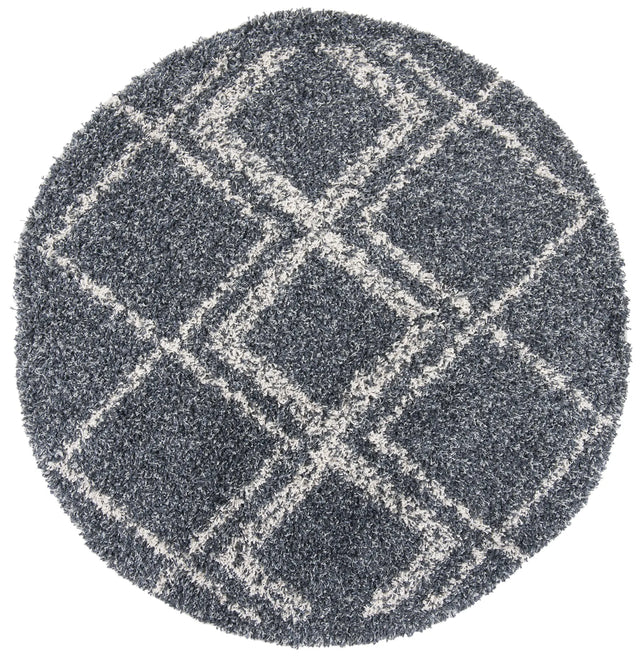 Safavieh Pro Lux Shag 400 6'-7" x 6'-7" Rug in Blue / Creme