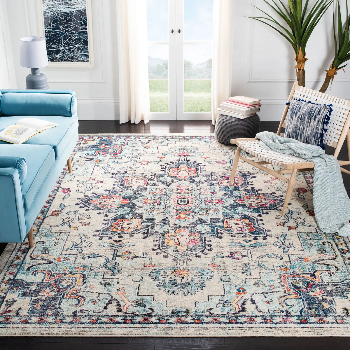 Safavieh Madison 10'-0" x 14'-0" Rug in Cream / Blue