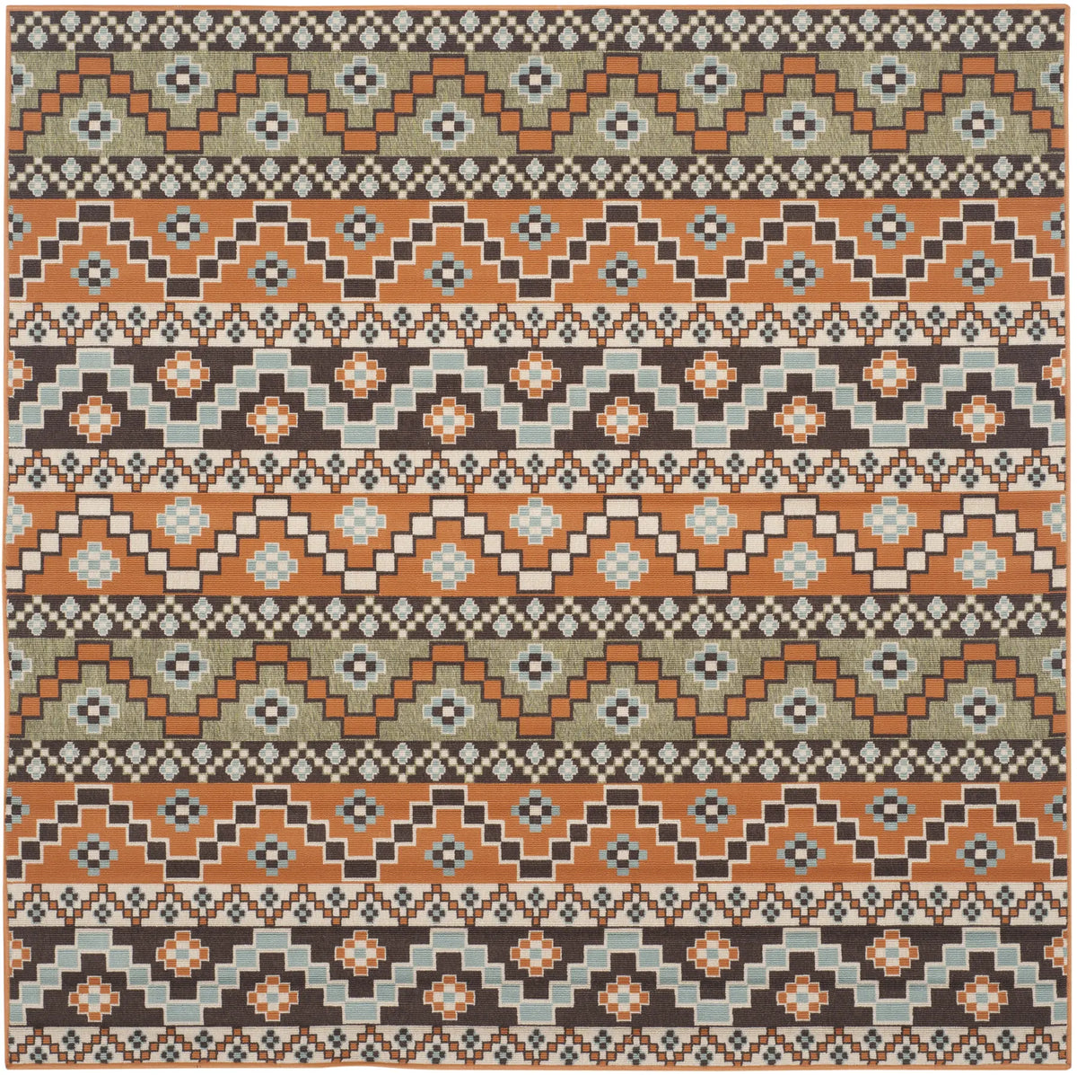 Safavieh Veranda 6'-7" x 6'-7" Rug in Terracotta / Chocolate