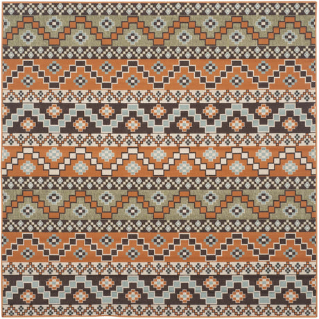 Safavieh Veranda 6'-7" x 6'-7" Rug in Terracotta / Chocolate