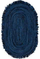 Safavieh Braided 5'-0" x 8'-0" Rug in Navy / Black