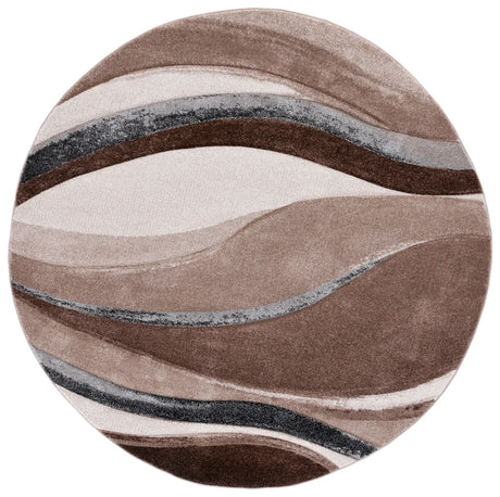 Safavieh Hollywood 6'-7" x 6'-7" Rug in Brown / Ivory